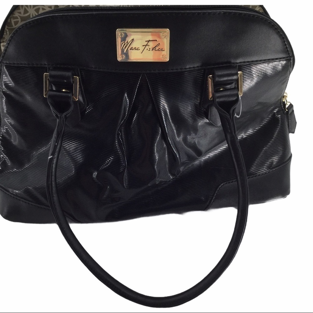 Marc Fisher top handle leather satchel purse - Picture 2 of 10